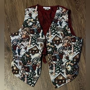 Vintage Christmas White Stag vest